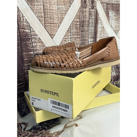Sunsteps Venetian womens Tan Hand Woven Leather Huarache Sandals 8 Brown classic - Picture 16 of 16